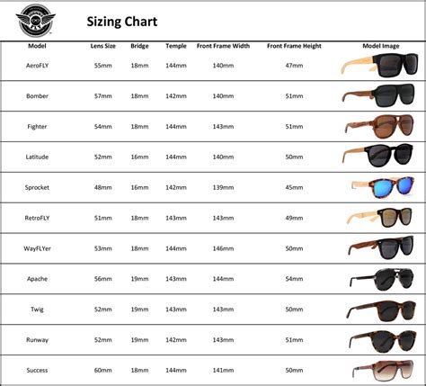 ray ban sunglasses sizes guide